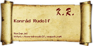 Konrád Rudolf névjegykártya